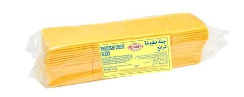 PRESIDENT CHEESE SLICE WHITE (160S) 2.27KG